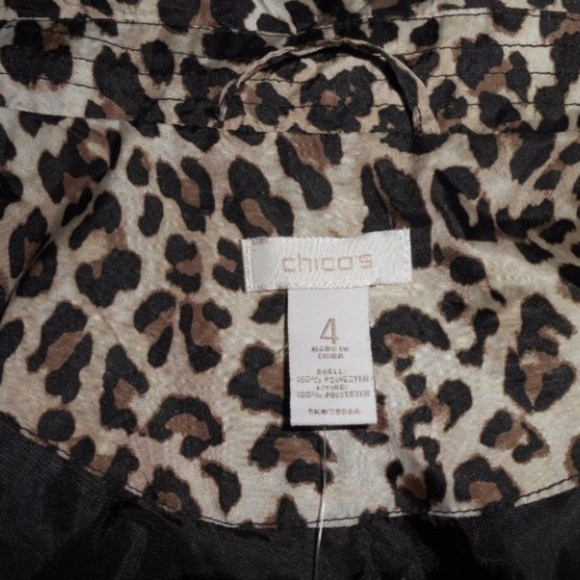 Chicos Animal Trench Kitty Short Trench Coat XXL - Picture 6 of 8